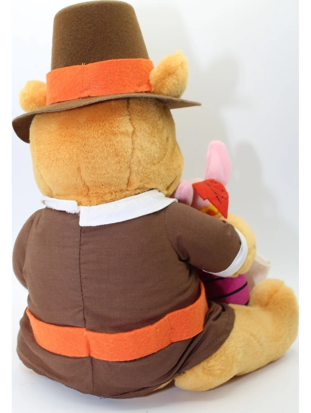 VTG Disney Winnie the Pooh Pilgrim & Piglet Indian Happy Thanksgiving Plush Doll